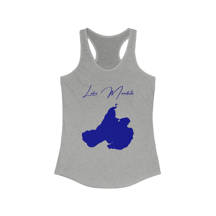 Wisconsin  Lake  Mendota  Racerback-Tank  front  position  view  from  front  heather  grey.webp