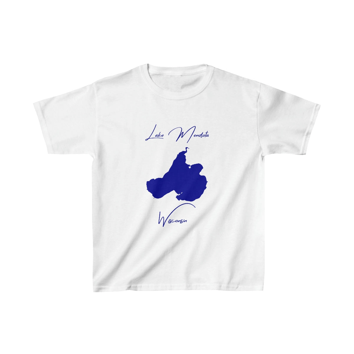 Wisconsin  Lake  Mendota  Youth  T-shirt  front  position  view  from  front  white.webp