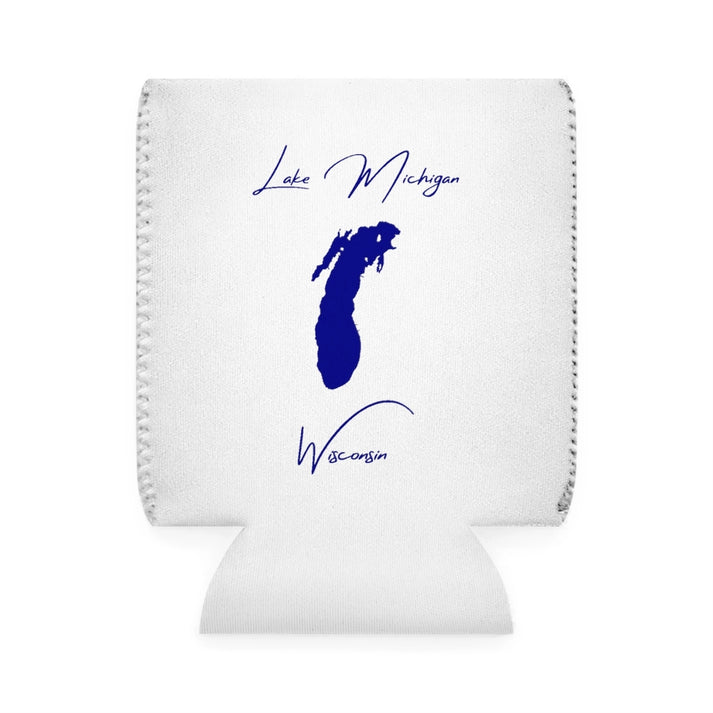 Wisconsin  Lake  Michigan  Can  Koozie  front  position  view  from  front-1  white.webp