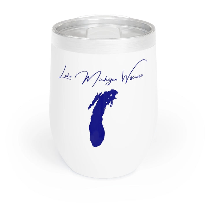 Wisconsin  Lake  Michigan  Wine  Tumbler  front  position  view  from  front  white.webp