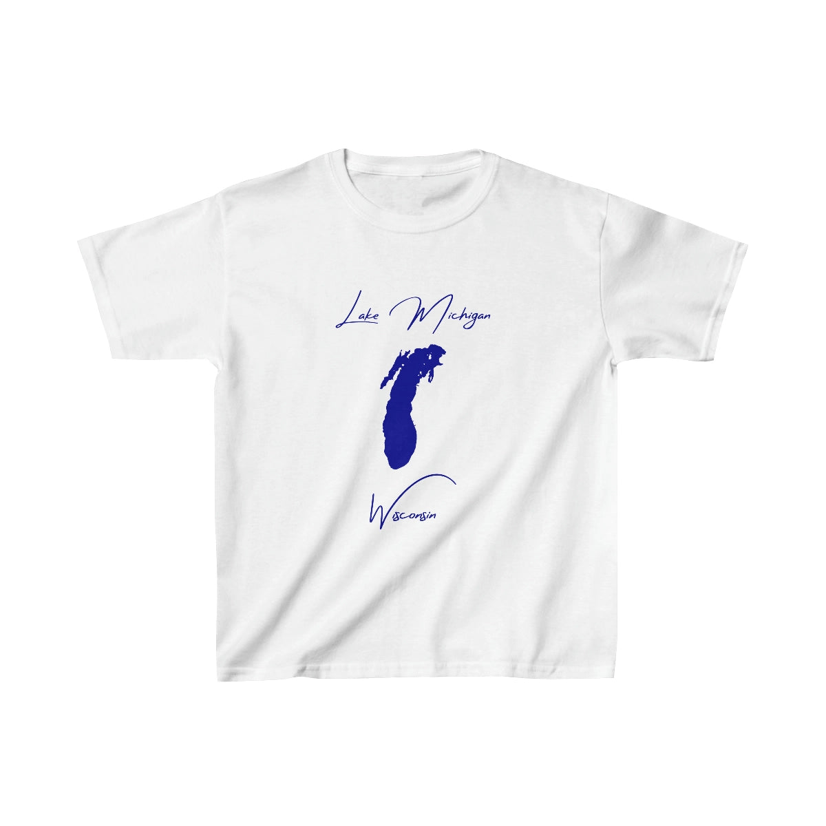 Wisconsin  Lake  Michigan  Youth  T-shirt  front  position  view  from  front  white.webp