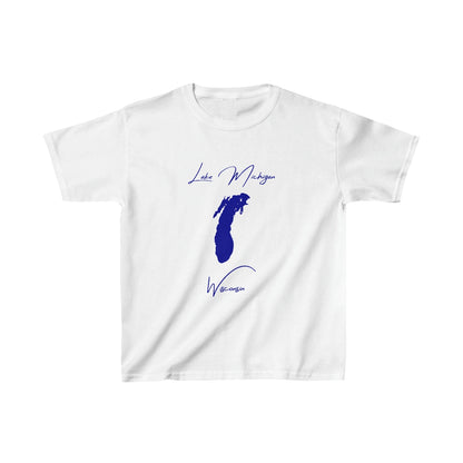 Wisconsin  Lake  Michigan  Youth  T-shirt  front  position  view  from  front  white.webp