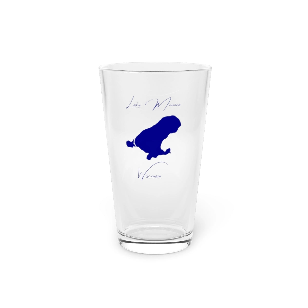 Wisconsin  Lake  Monona  16oz  Pint  Glass  front  position  view  from  front  16oz.webp