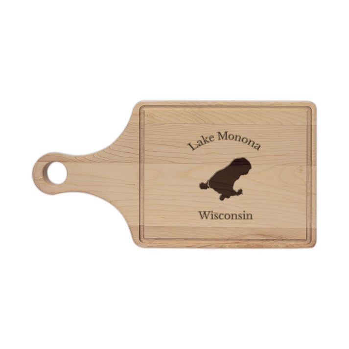 Wisconsin  Lake  Monona  Engraved  Cutting  Board  front  position  view  from  front  maple.webp