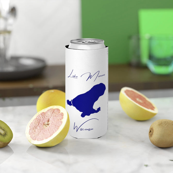 Wisconsin  Lake  Monona  Slim  Can  Koozie  front  position  view  from  context-2  white.webp