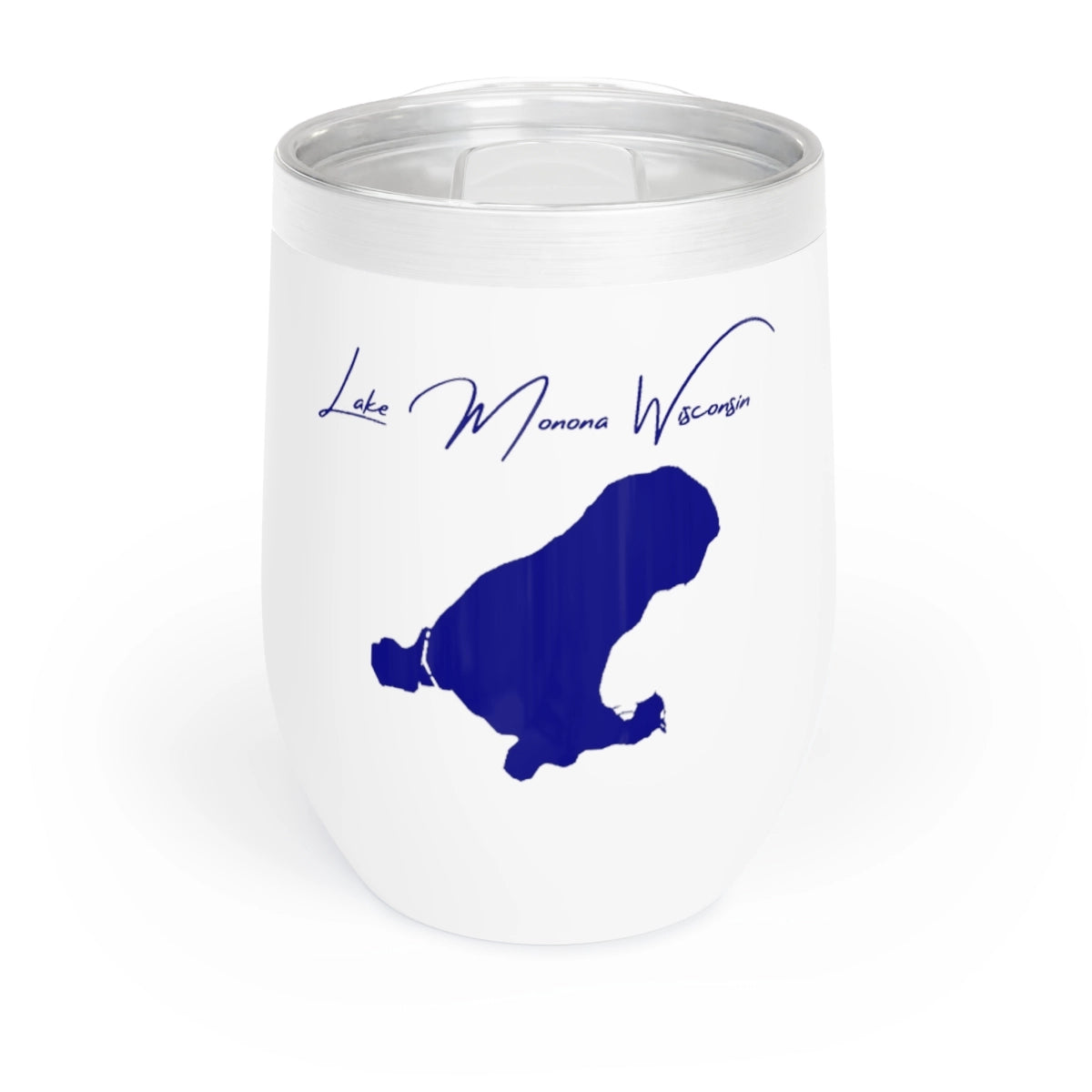 Wisconsin  Lake  Monona  Wine  Tumbler  front  position  view  from  front  white.webp