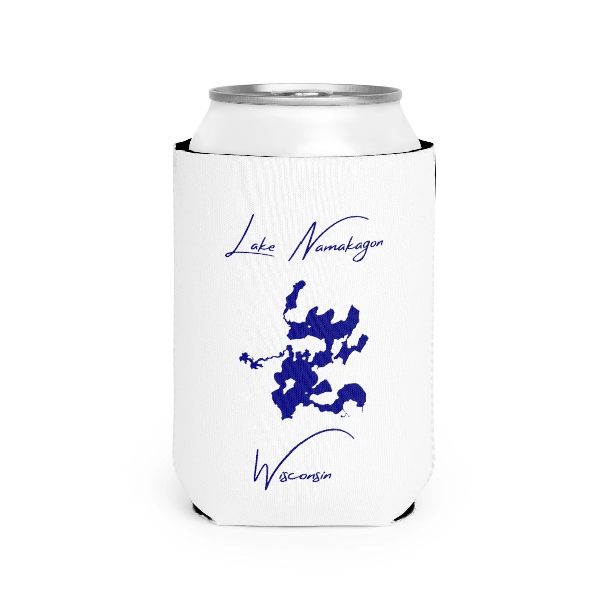 Wisconsin  Lake  Namakagon  Can  Koozie  front  position  view  from  front-2  white.webp