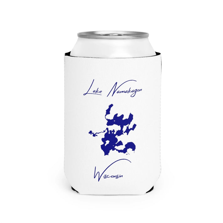 Wisconsin  Lake  Namakagon  Can  Koozie  front  position  view  from  front-2  white.webp
