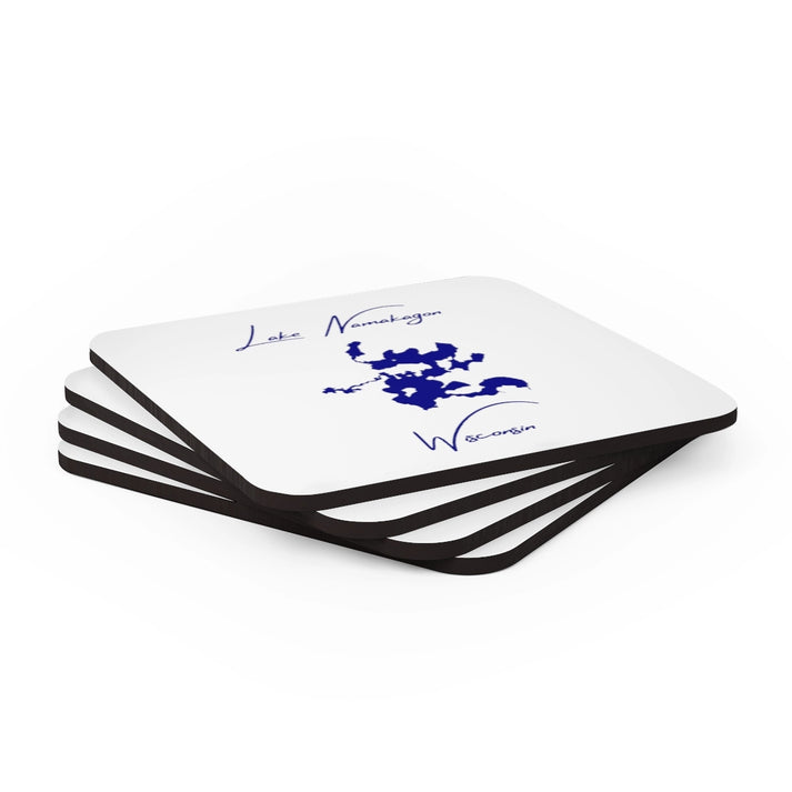 Wisconsin  Lake  Namakagon  Coaster  Set  front  position  view  from  stacked  3.75  x  3.75.webp