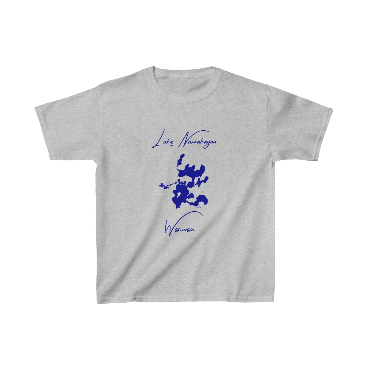 Wisconsin  Lake  Namakagon  Youth  T-shirt  front  position  view  from  front  sport  grey.webp