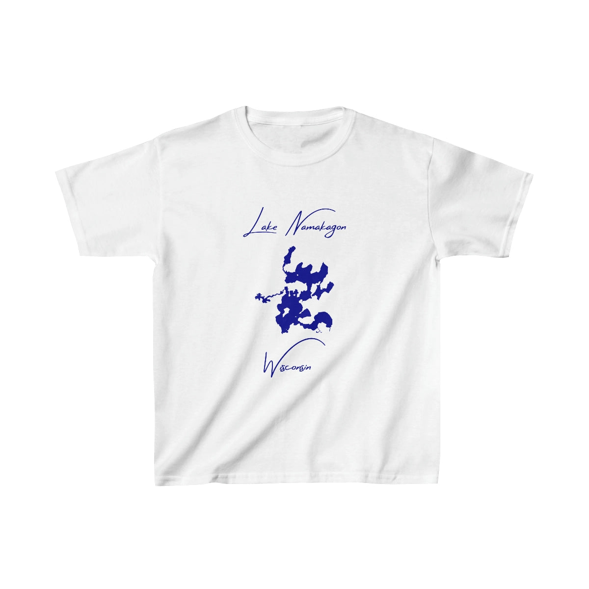 Wisconsin  Lake  Namakagon  Youth  T-shirt  front  position  view  from  front  white.webp