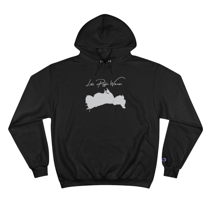 Wisconsin  Lake  Poygan  Hoodie  front  position  view  from  front  black.webp