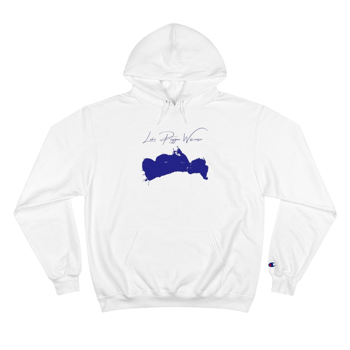 Wisconsin  Lake  Poygan  Hoodie  front  position  view  from  front  white.webp