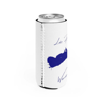Wisconsin  Lake  Poygan  Slim  Can  Koozie  all  position  view  from  right  white.webp
