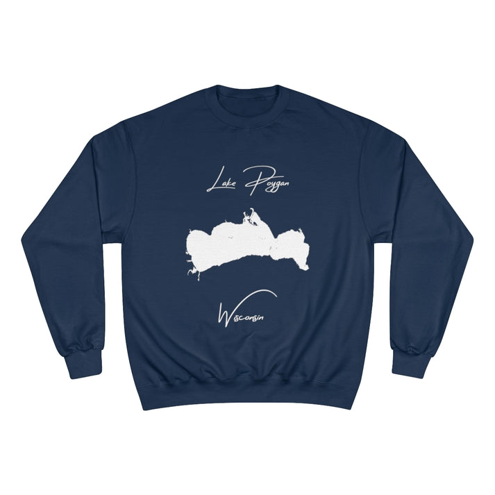 Wisconsin  Lake  Poygan  Sweatshirt  front  position  view  from  front  navy.webp