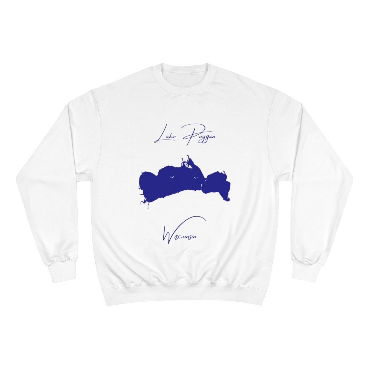 Wisconsin  Lake  Poygan  Sweatshirt  front  position  view  from  front  white.webp