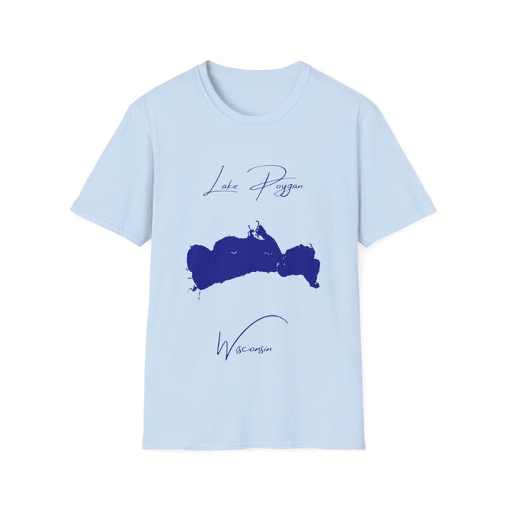 Wisconsin  Lake  Poygan  T-shirt  front  position  view  from  front  light  blue.webp