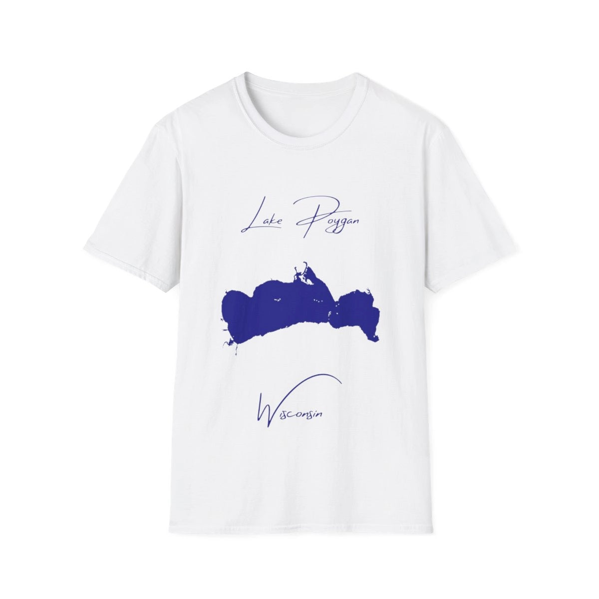 Wisconsin  Lake  Poygan  T-shirt  front  position  view  from  front  white.webp