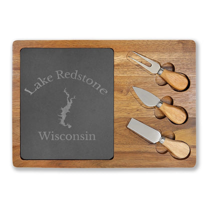 Wisconsin  Lake  Redstone  Engraved  Charcuterie  Board  other  position  view  from  front  13  3  4  x  9  3  4.webp
