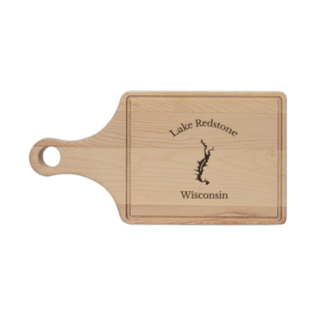 Wisconsin  Lake  Redstone  Engraved  Cutting  Board  front  position  view  from  front  maple.webp