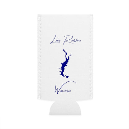 Wisconsin  Lake  Redstone  Slim  Can  Koozie  front  position  view  from  flat-front  white.webp