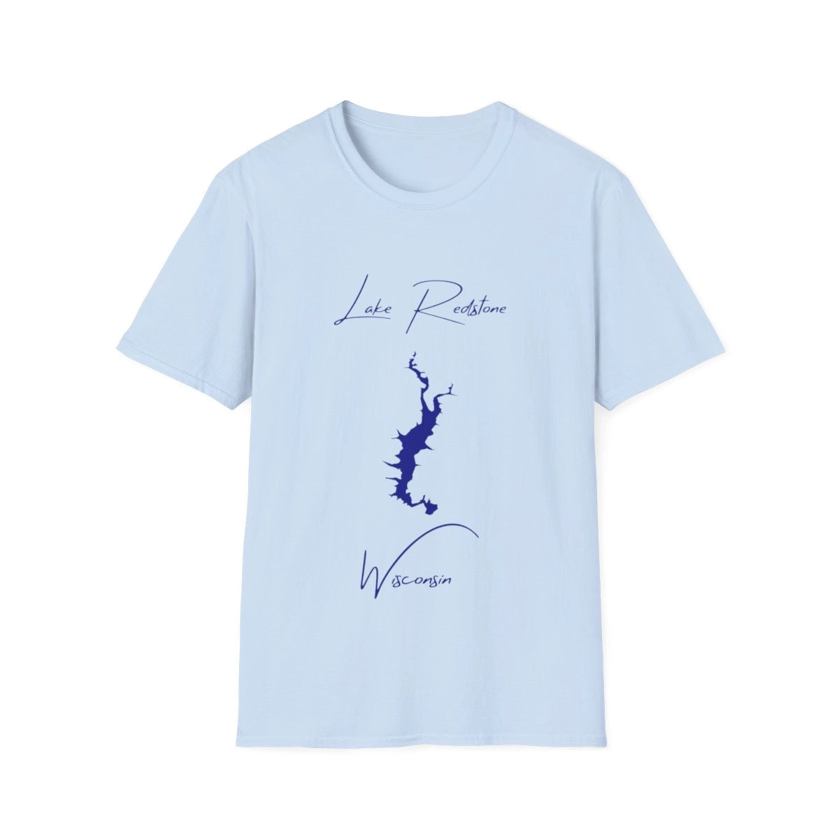 Wisconsin  Lake  Redstone  T-shirt  front  position  view  from  front  light  blue.webp