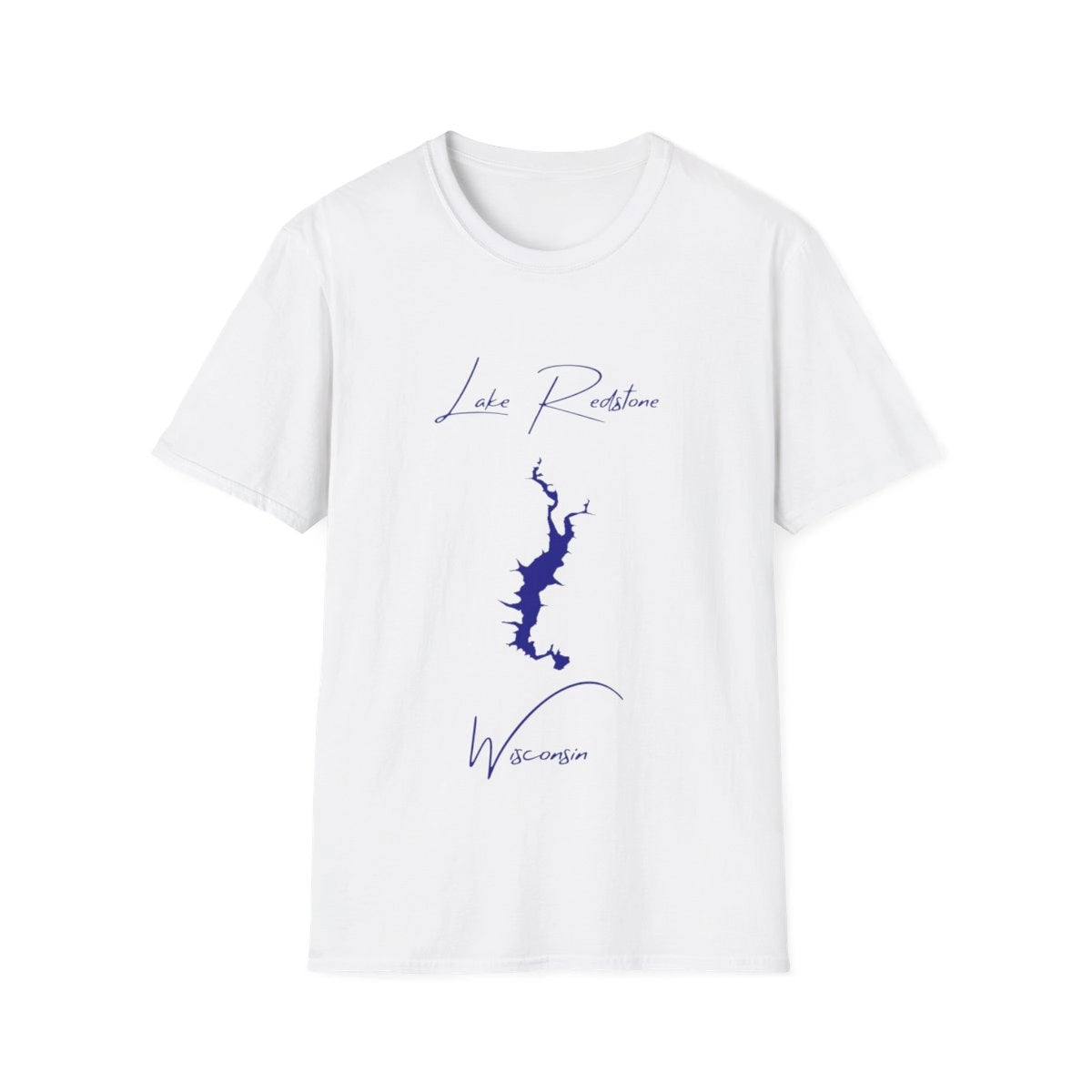 Wisconsin  Lake  Redstone  T-shirt  front  position  view  from  front  white.webp