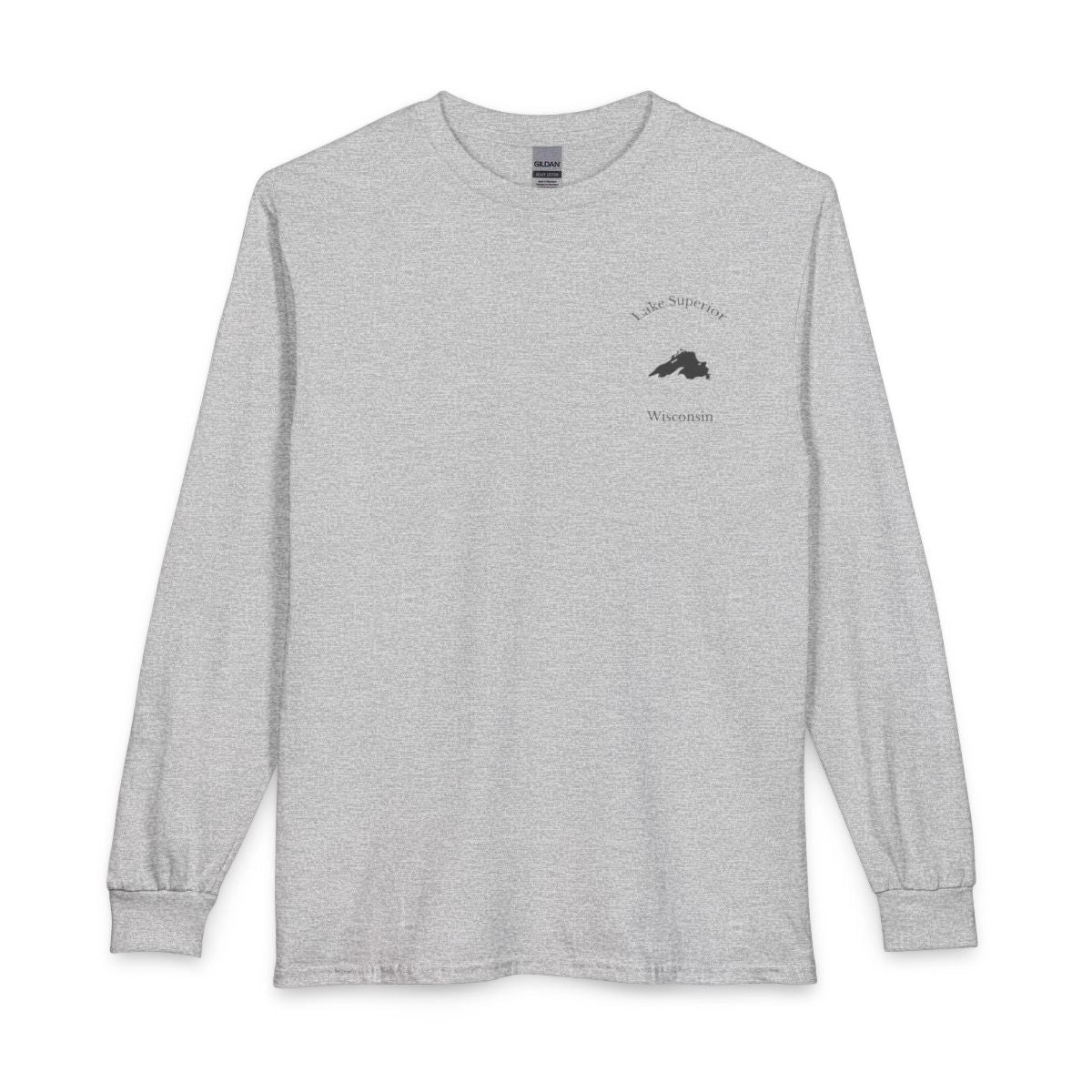 Wisconsin  Lake  Superior  Long  Sleeve  Fishing  T-shirt  front  position  view  from  front  sport  grey.webp