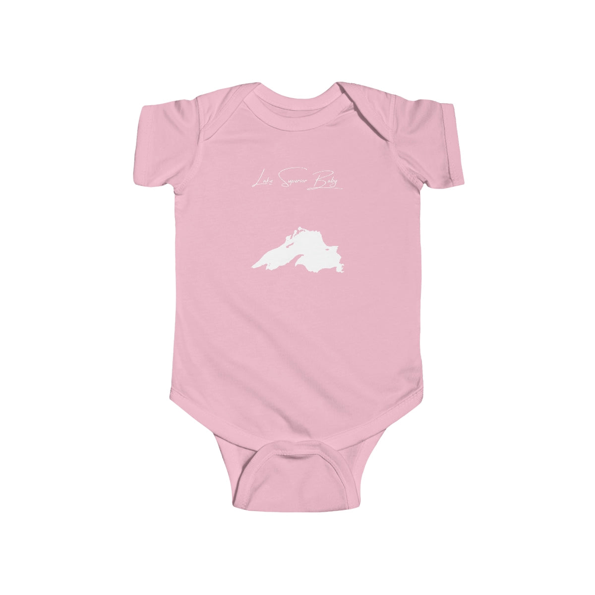 Wisconsin  Lake  Superior  Onesie  front  position  view  from  front  pink.webp