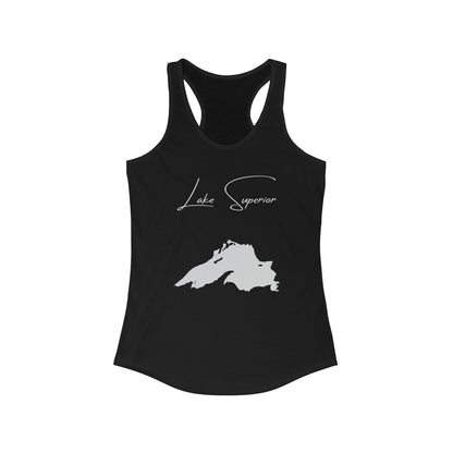 Wisconsin  Lake  Superior  Racerback-Tank  front  position  view  from  front  solid  black.webp