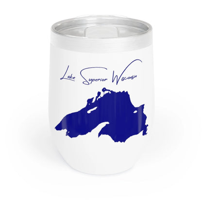 Wisconsin  Lake  Superior  Wine  Tumbler  front  position  view  from  front  white.webp