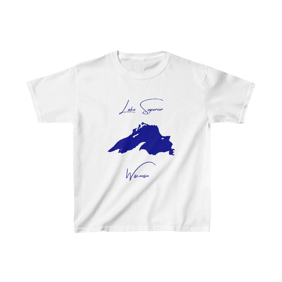 Wisconsin  Lake  Superior  Youth  T-shirt  front  position  view  from  front  white.webp