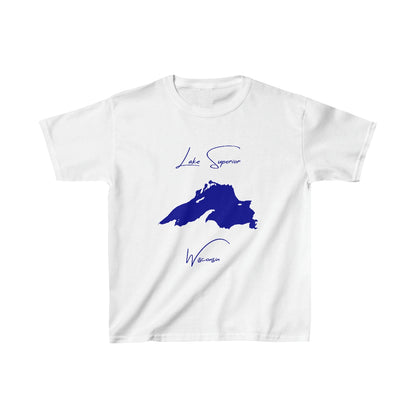 Wisconsin  Lake  Superior  Youth  T-shirt  front  position  view  from  front  white.webp