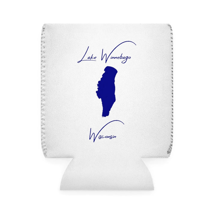 Wisconsin  Lake  Winnebago  Can  Koozie  front  position  view  from  front-1  white.webp