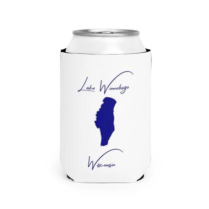 Wisconsin  Lake  Winnebago  Can  Koozie  front  position  view  from  front-2  white.webp