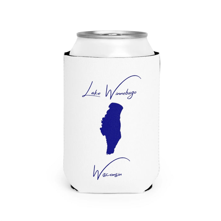Wisconsin  Lake  Winnebago  Can  Koozie  front  position  view  from  front-2  white.webp