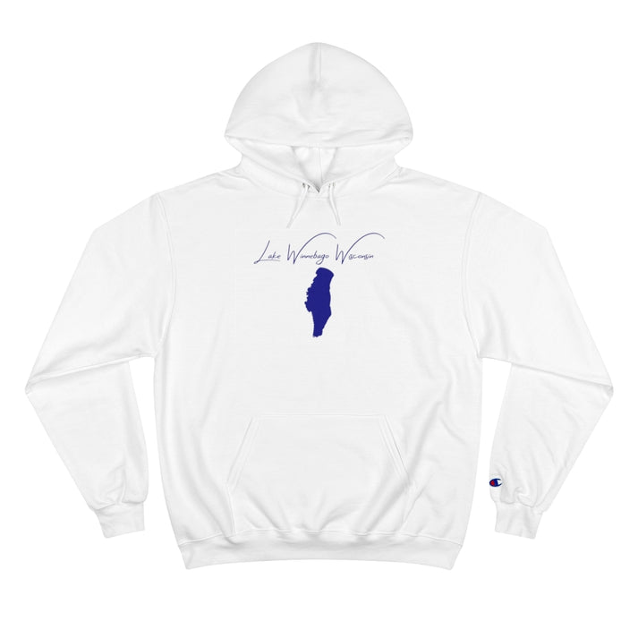 Wisconsin  Lake  Winnebago  Hoodie  front  position  view  from  front  white.webp