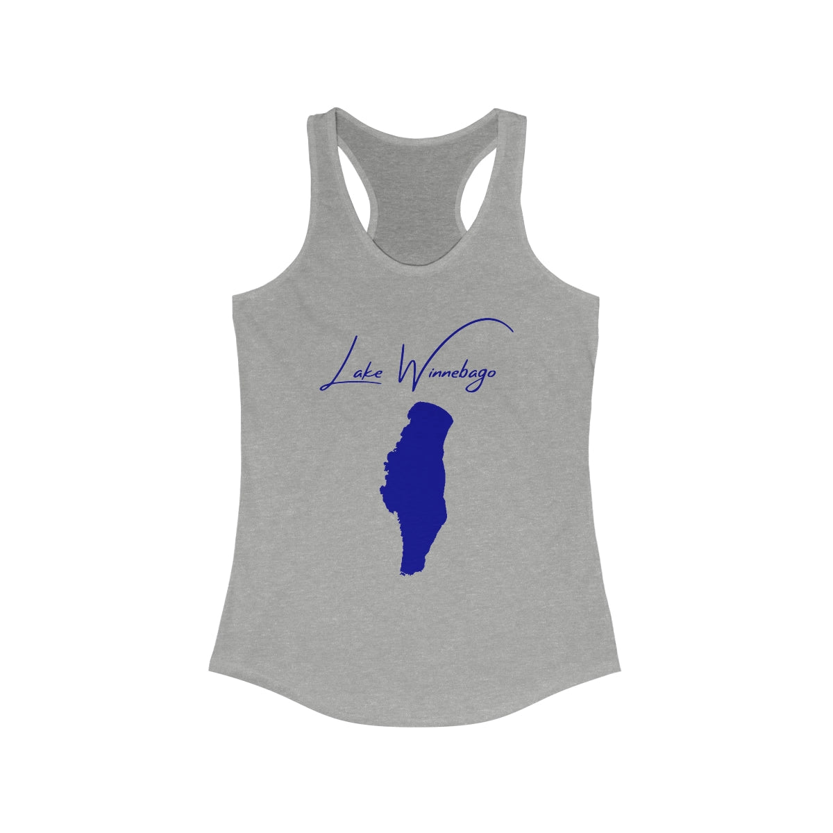Wisconsin  Lake  Winnebago  Racerback-Tank  front  position  view  from  front  heather  grey.webp