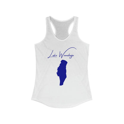 Wisconsin  Lake  Winnebago  Racerback-Tank  front  position  view  from  front  solid  white.webp