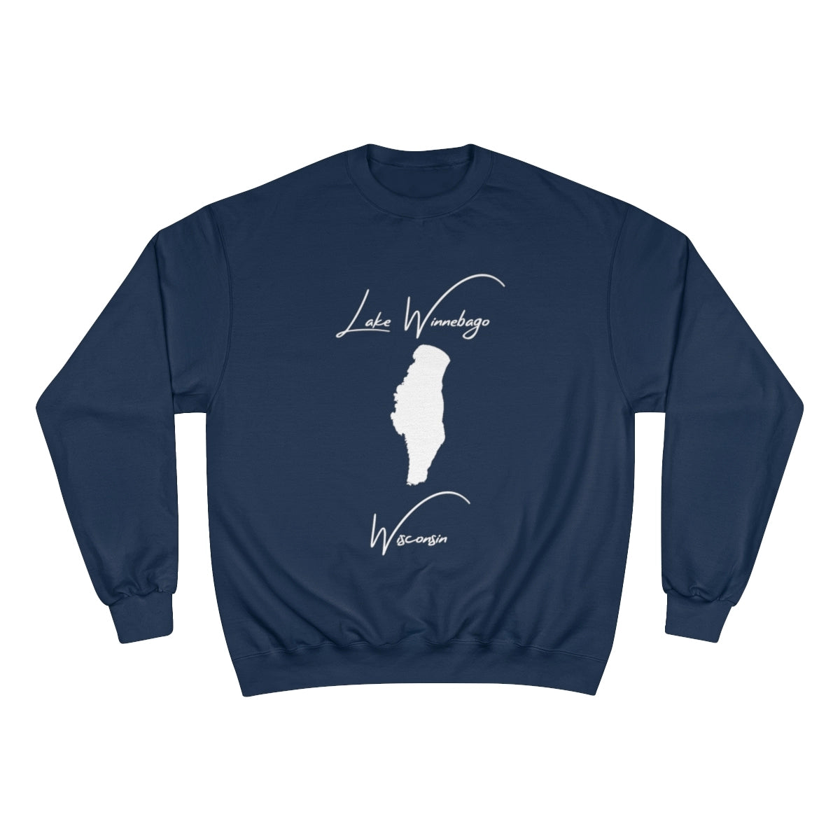 Wisconsin  Lake  Winnebago  Sweatshirt  front  position  view  from  front  navy.webp