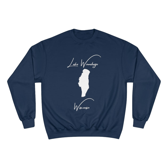 Wisconsin  Lake  Winnebago  Sweatshirt  front  position  view  from  front  navy.webp