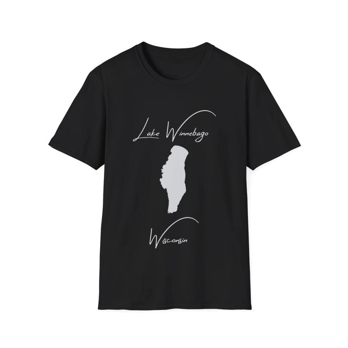 Wisconsin  Lake  Winnebago  T-shirt  front  position  view  from  front  black.webp