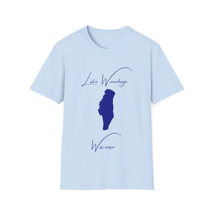 Wisconsin  Lake  Winnebago  T-shirt  front  position  view  from  front  light  blue.webp
