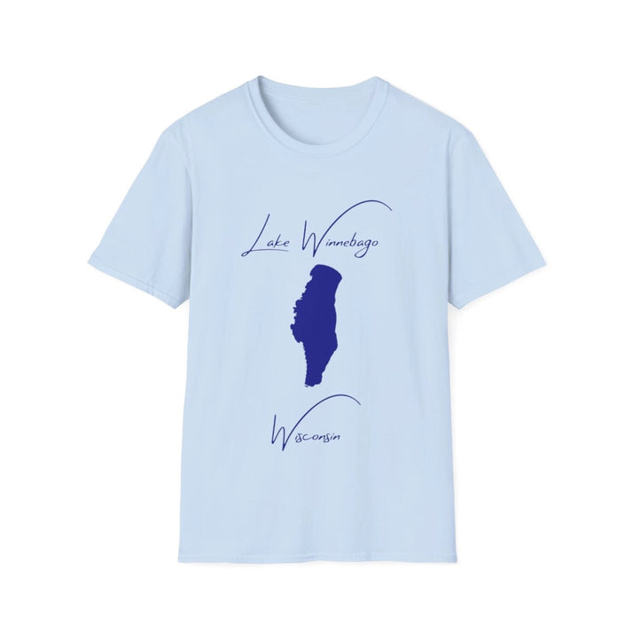Wisconsin  Lake  Winnebago  T-shirt  front  position  view  from  front  light  blue.webp