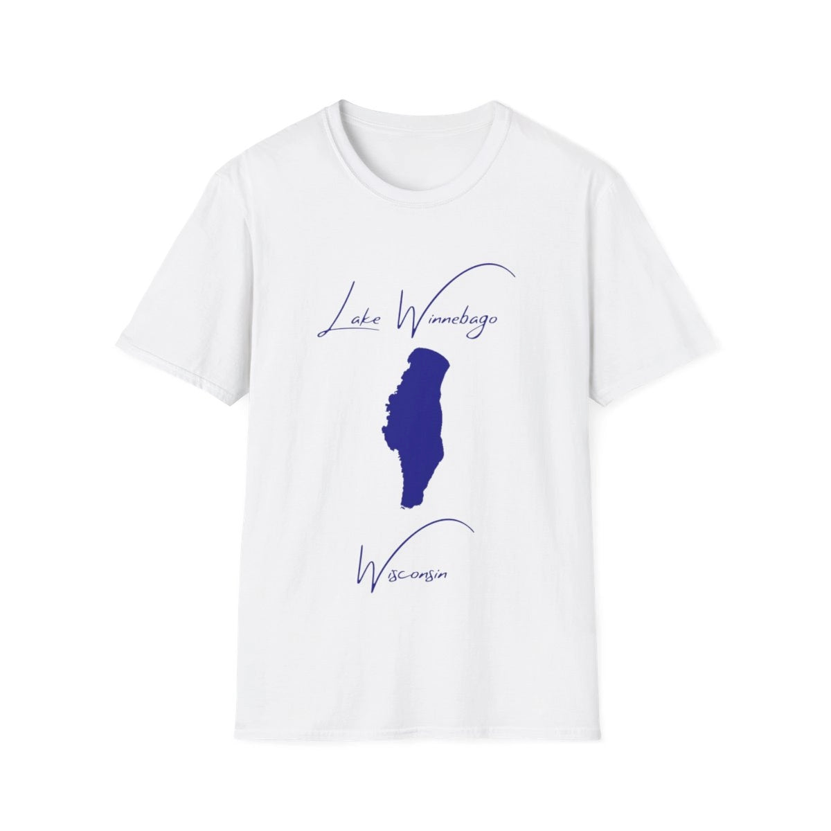 Wisconsin  Lake  Winnebago  T-shirt  front  position  view  from  front  white.webp