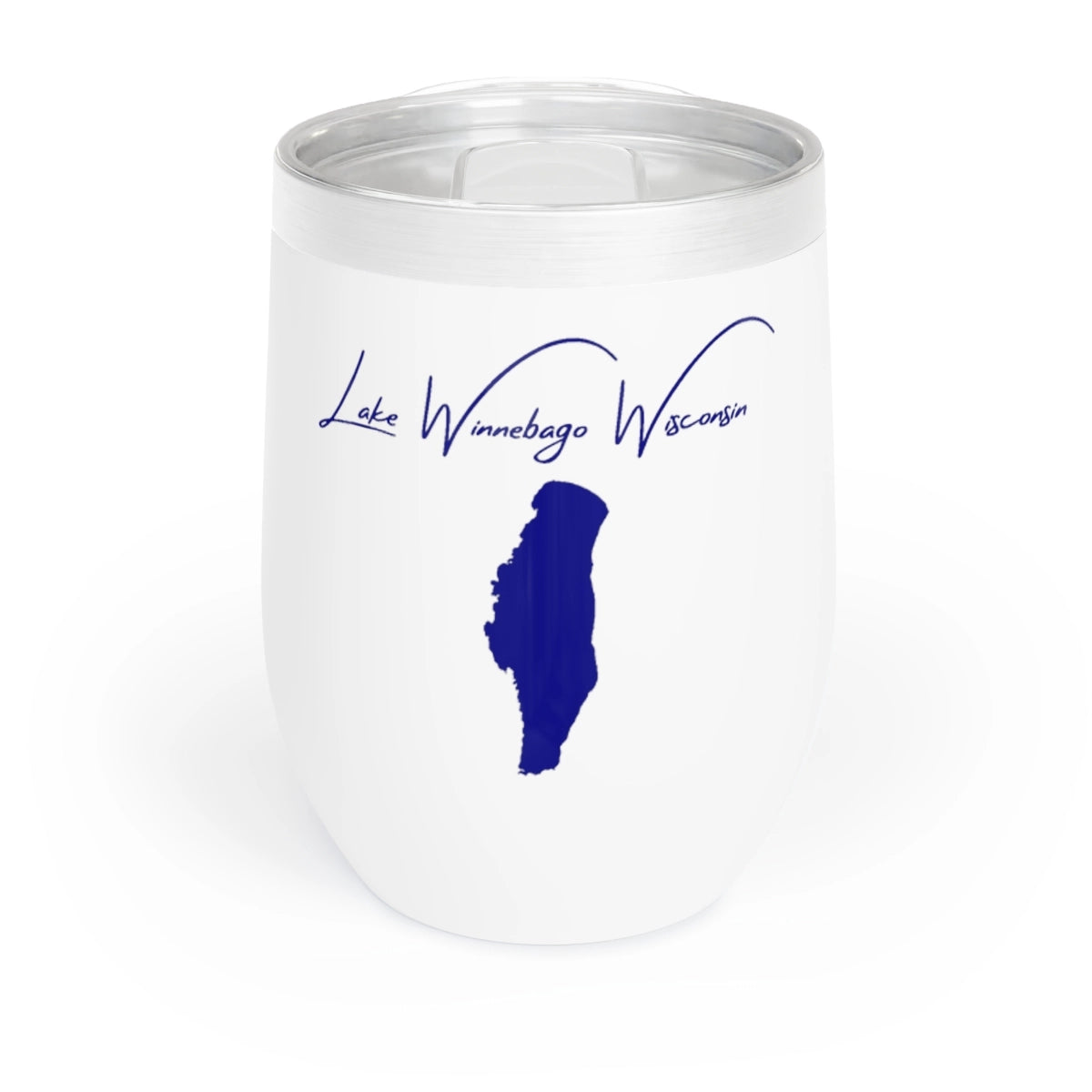 Wisconsin  Lake  Winnebago  Wine  Tumbler  front  position  view  from  front  white.webp