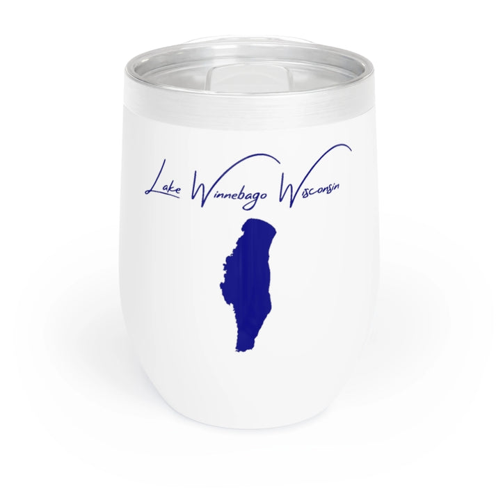 Wisconsin  Lake  Winnebago  Wine  Tumbler  front  position  view  from  front  white.webp