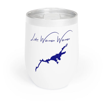 Wisconsin  Lake  Wisconsin  Wine  Tumbler  front  position  view  from  front  white.webp