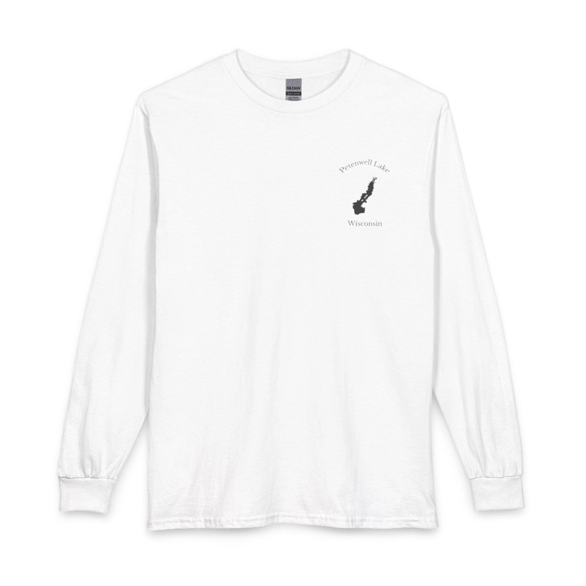 Wisconsin  Petenwell  Lake  Long  Sleeve  Fishing  T-shirt  front  position  view  from  front  white.webp