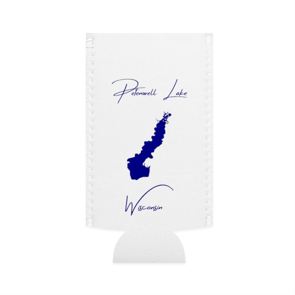 Wisconsin  Petenwell  Lake  Slim  Can  Koozie  front  position  view  from  flat-front  white.webp